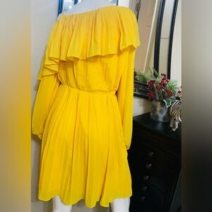Endless Rose Elegant Yellow Off-Shoulder Dress